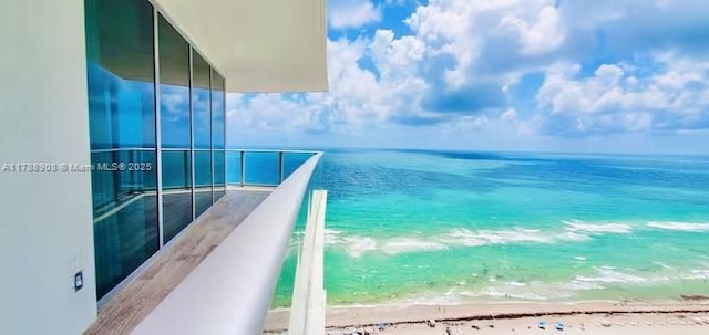 4111 S Ocean Dr Unit 1801, Hollywood, FL 33019 - balcony with a beach view and a water view