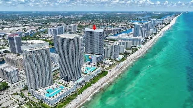 4111 S Ocean Dr Unit 1801, Hollywood, FL 33019 - birds eye view of property with a water view, a view of city, and a view of the beach