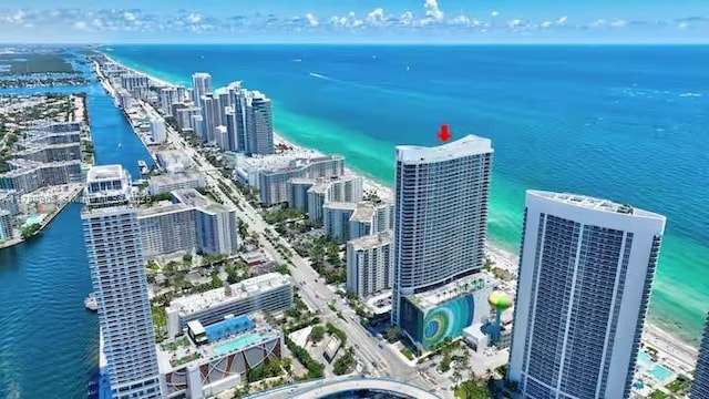 4111 S Ocean Dr Unit 1801, Hollywood, FL 33019 - birds eye view of property with a water view and a city view