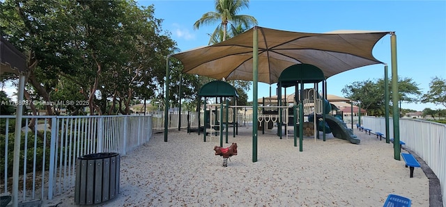 communal playground with fence