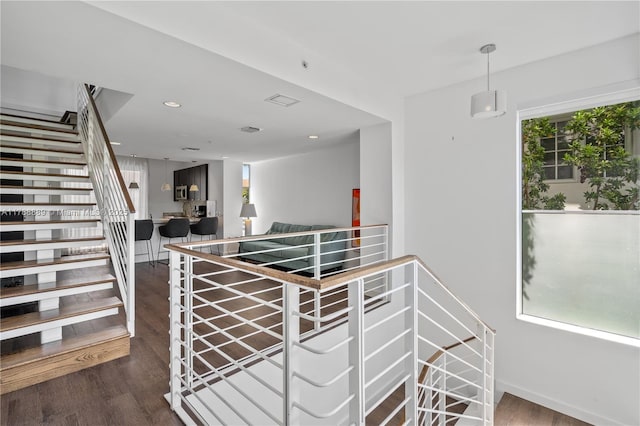 1600 Michigan Ave Unit 7, Miami Beach, FL 33139 - stairs featuring wood finished floors and recessed lighting