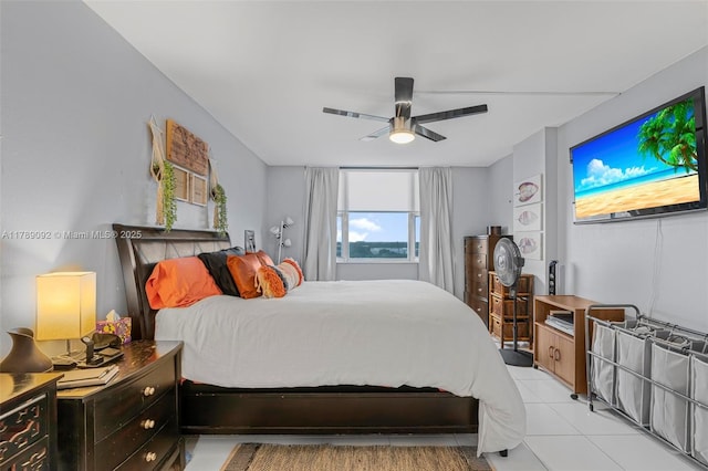 4400 Hillcrest Dr Unit 912B, Hollywood, FL 33021 - bedroom featuring light tile patterned floors and ceiling fan