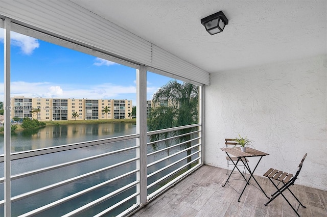 balcony with a water view