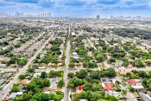 aerial view with a city view