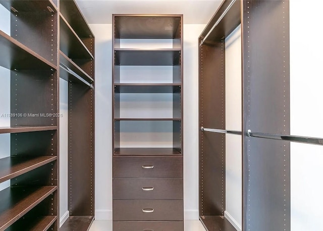 view of walk in closet