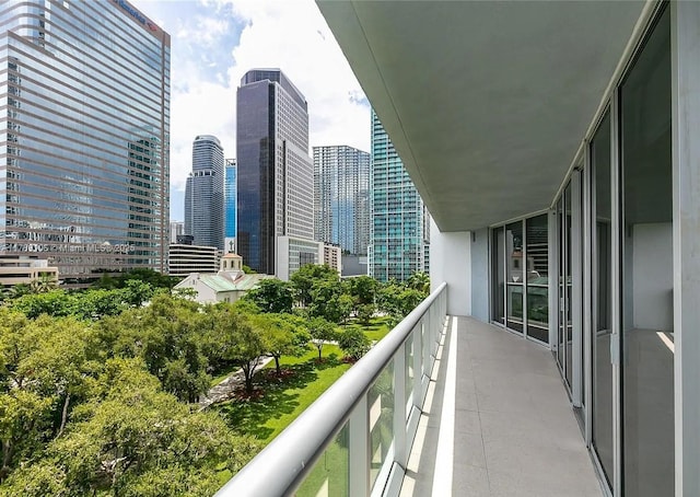 balcony with a city view