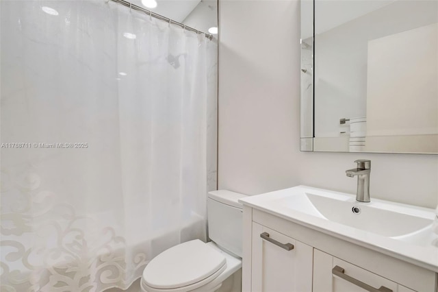 14214 SW 177th Ter, Miami, FL 33177 - bathroom with shower / bath combination with curtain, vanity, and toilet
