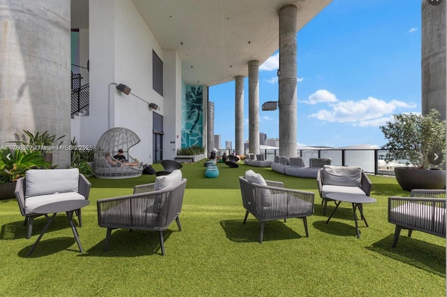 398 NE 5th St Unit 2805, Miami, FL 33132 - view of green lawn featuring an outdoor living space
