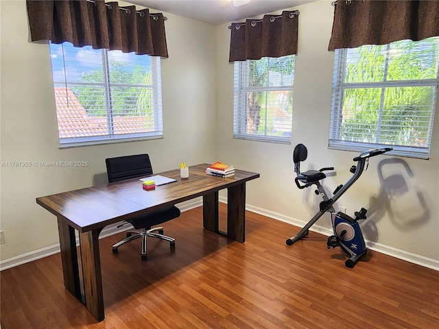 785 Falling Water Rd, Weston, FL 33326 - office featuring baseboards and wood finished floors