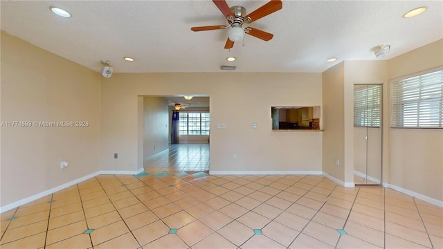 6051 SW 110th Ave, Miami, FL 33173 - unfurnished room featuring recessed lighting, baseboards, ceiling fan, and light tile patterned flooring