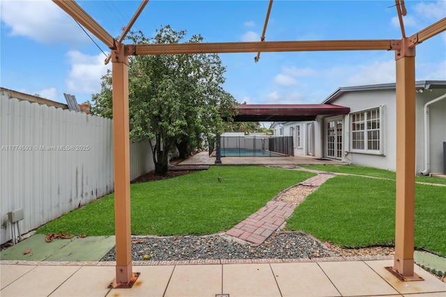 6051 SW 110th Ave, Miami, FL 33173 - view of yard with a fenced backyard, a fenced in pool, and a patio area