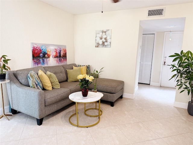 805 Riverside Dr Unit 1111, Coral Springs, FL 33071 - living area with baseboards, visible vents, and light tile patterned flooring