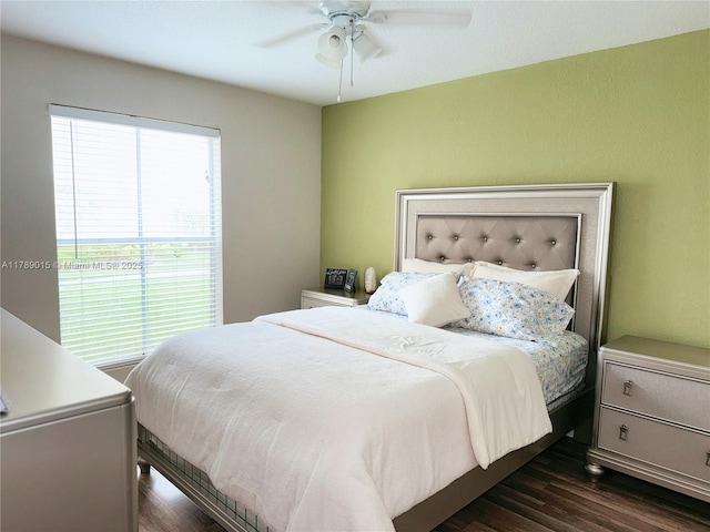 805 Riverside Dr Unit 1111, Coral Springs, FL 33071 - bedroom featuring dark wood-type flooring and ceiling fan
