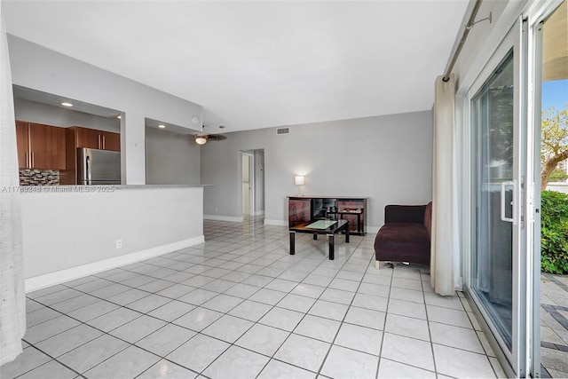 2200 S Ocean Dr Unit N116, Hollywood, FL 33019 - living area with baseboards, light tile patterned floors, and visible vents