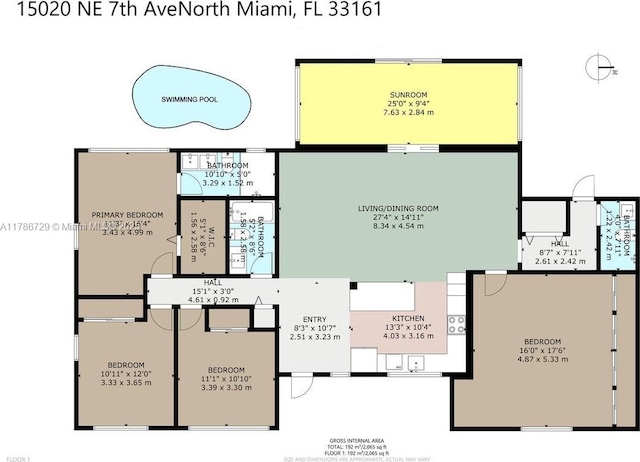 15020 NE 7th Ave, Miami, FL 33161 - view of room layout