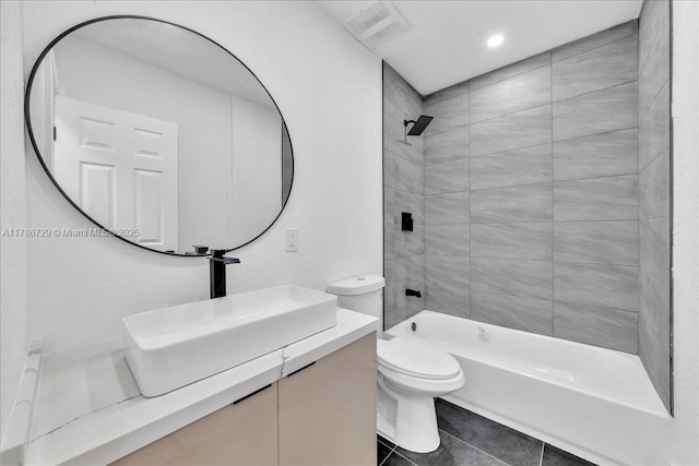 15020 NE 7th Ave, Miami, FL 33161 - full bathroom with vanity, shower / washtub combination, toilet, tile patterned flooring, and visible vents