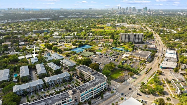 drone / aerial view featuring a view of city