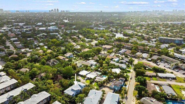 625 NE 22nd Dr, Wilton Manors, FL 33305 - aerial view of residential area with skyline
