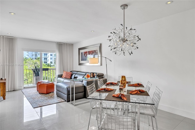 1120 99th St Unit 302, Bay Harbor Islands, FL 33154 - living room with recessed lighting and light tile patterned floors