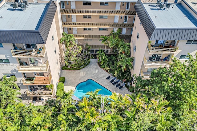 1120 99th St Unit 302, Bay Harbor Islands, FL 33154 - drone / aerial view of a pool area