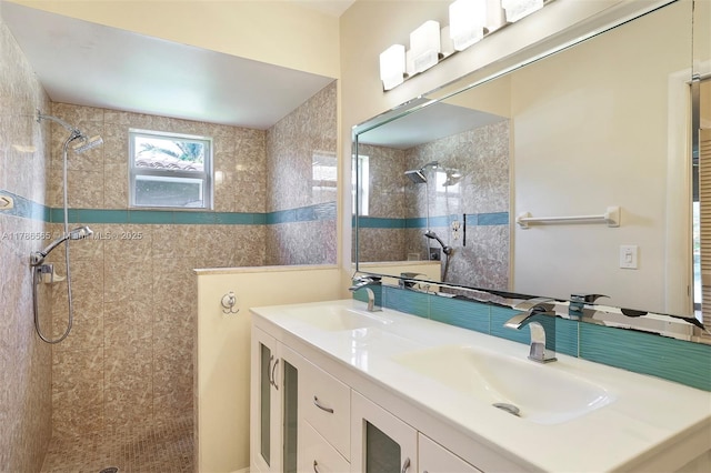3971 NW 108th Dr, Coral Springs, FL 33065 - full bath with a sink, double vanity, and a tile shower