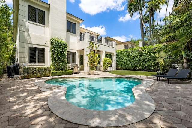 1672 Micanopy Ave, Miami, FL 33133 - outdoor pool with a patio area and grilling area