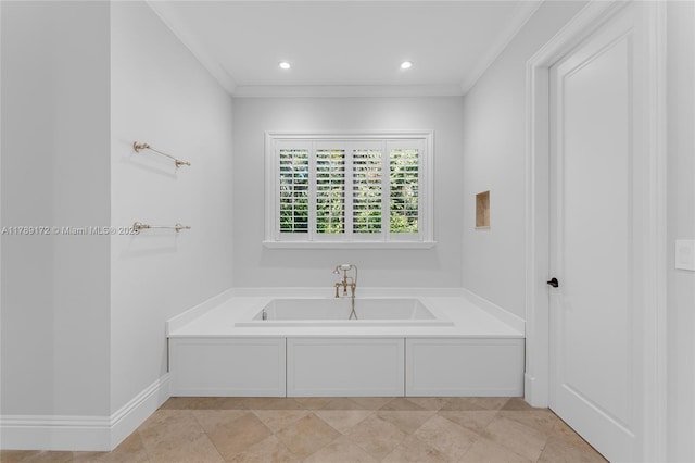 1672 Micanopy Ave, Miami, FL 33133 - bathroom featuring a bath and crown molding