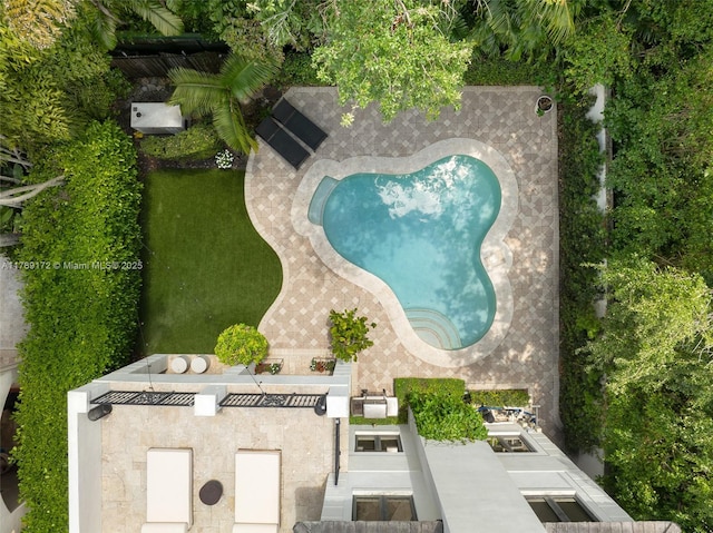 1672 Micanopy Ave, Miami, FL 33133 - drone / aerial view of a pool