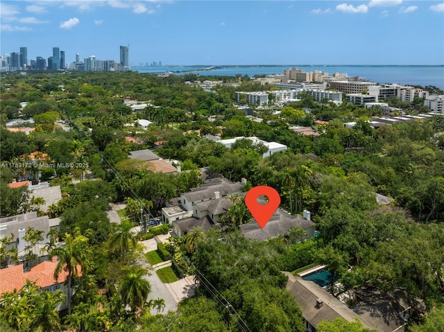 1672 Micanopy Ave, Miami, FL 33133 - drone / aerial view of city skyline and a large body of water