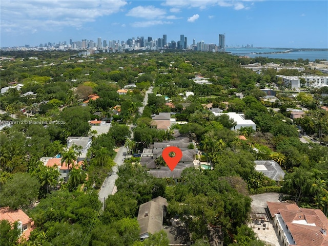 1672 Micanopy Ave, Miami, FL 33133 - drone / aerial view of city skyline and a large body of water