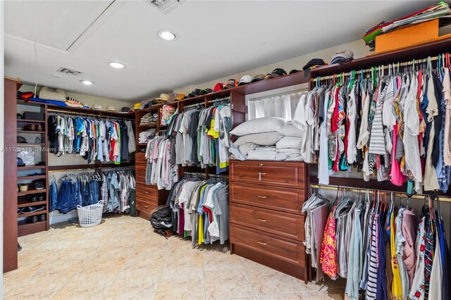 8350 SW 98 Th St, Miami, FL 33156 - walk in closet featuring attic access and visible vents