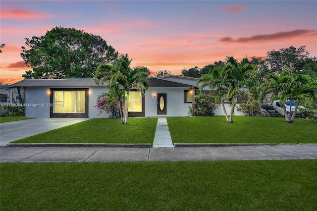 3411 SW 36th St, West Park, FL 33023 - ranch-style home featuring a front lawn, stucco siding, and concrete driveway