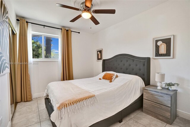 3411 SW 36th St, West Park, FL 33023 - bedroom with light tile patterned floors and ceiling fan