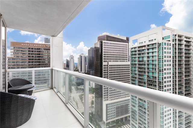 balcony featuring a view of city