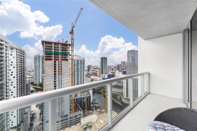 balcony featuring a view of city