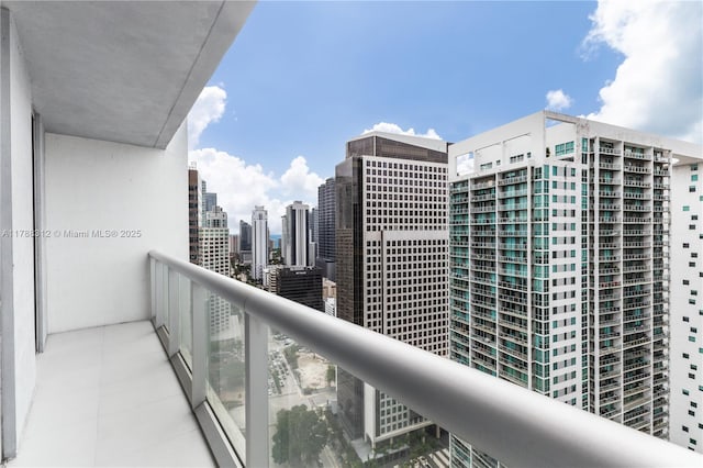 balcony featuring a city view