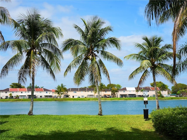 property view of water featuring a residential view