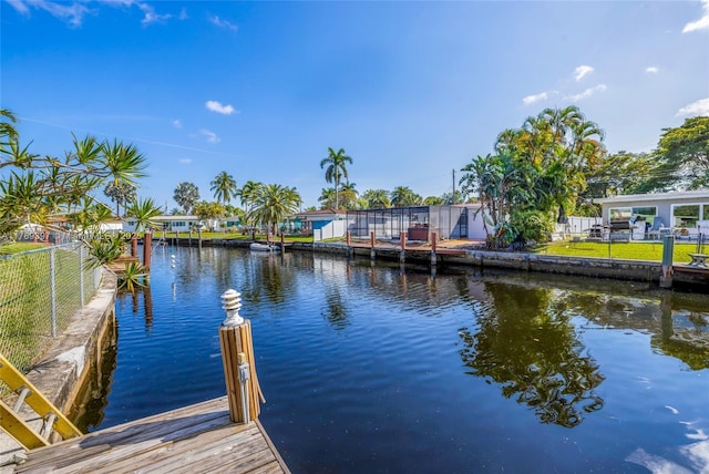 2020 NW 33rd Ct, Oakland Park, FL 33309 - dock area with a water view and fence