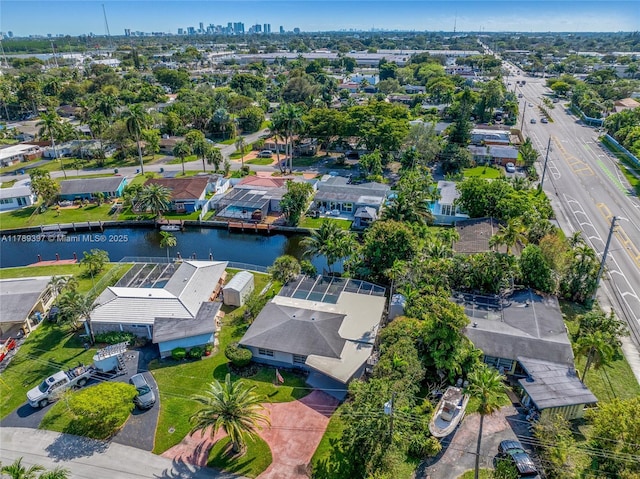 2020 NW 33rd Ct, Oakland Park, FL 33309 - birds eye view of property with a city view, a residential view, and a water view