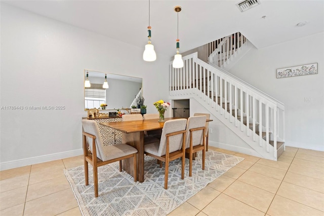 14637 SW 15th St, Pembroke Pines, FL 33027 - dining space with stairway, tile patterned flooring, and baseboards