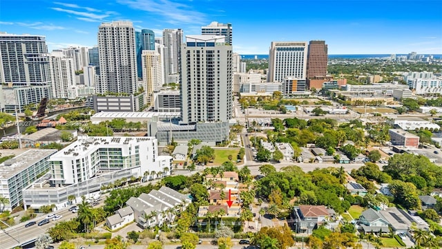 drone / aerial view featuring a view of city