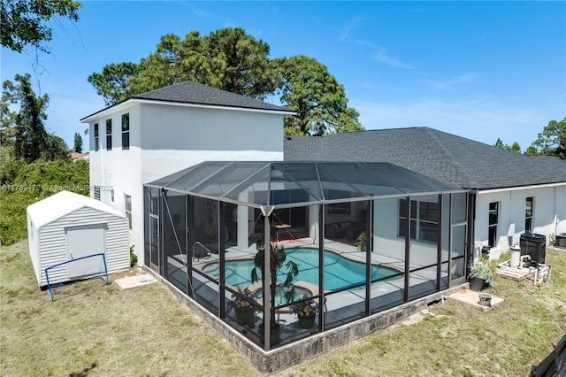 3007 W 8th St, Lehigh Acres, FL 33971 - aerial view of property and surrounding area with a pool area and a tree filled landscape