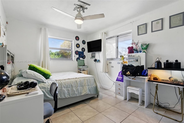 4210 NW 23rd St, Lauderhill, FL 33313 - bedroom featuring light tile patterned flooring and ceiling fan