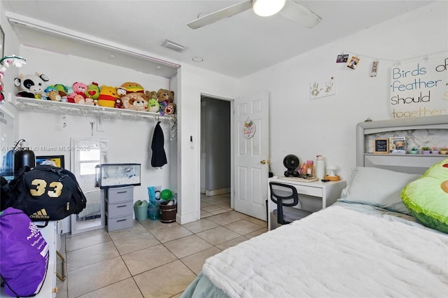 4210 NW 23rd St, Lauderhill, FL 33313 - bedroom featuring a ceiling fan, visible vents, and light tile patterned floors