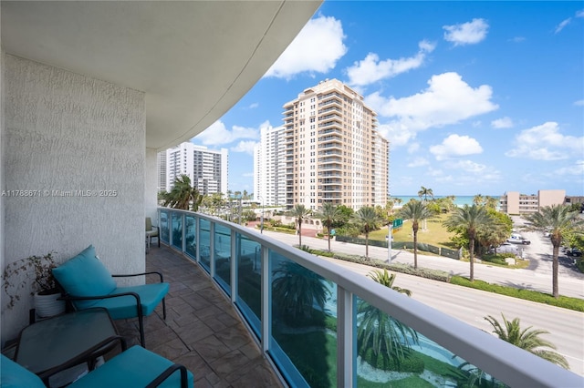 balcony featuring a city view