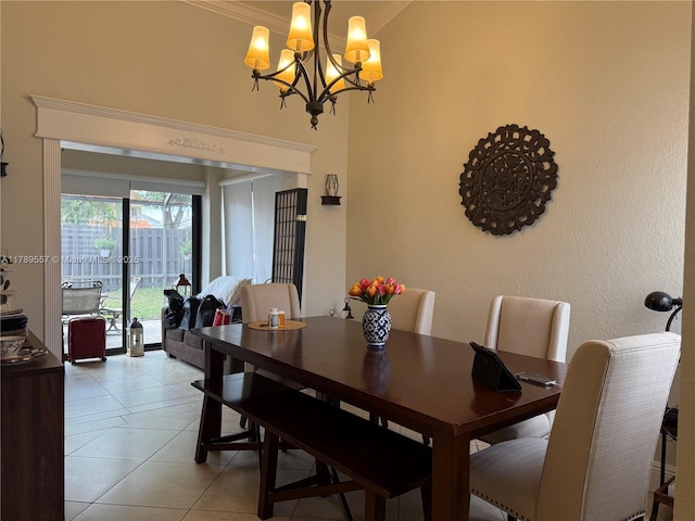 15357 SW 43rd Ter, Miami, FL 33185 - dining area with a chandelier and light tile patterned flooring