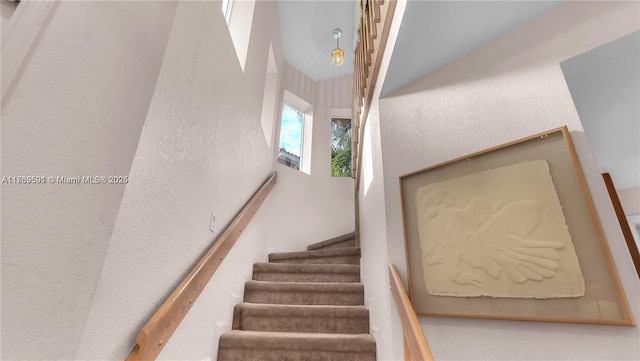 10132 NW 4th, Plantation, FL 33324 - stairway with a textured wall