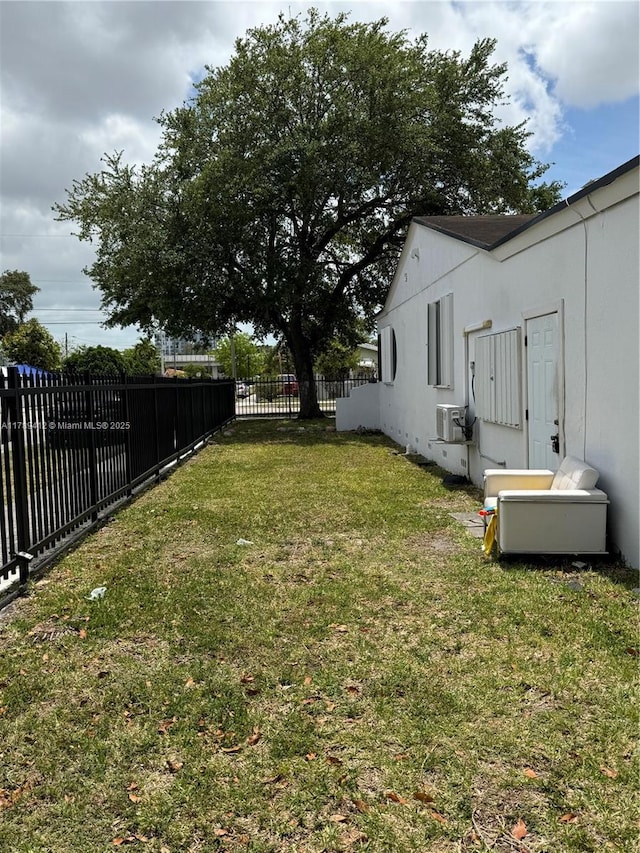 view of yard with fence