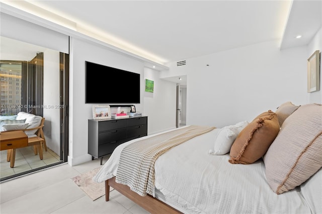 520 Brickell Key Dr Unit A713, Miami, FL 33131 - bedroom with light tile patterned flooring and recessed lighting