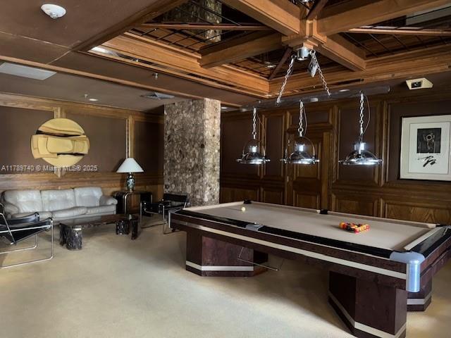 520 Brickell Key Dr Unit A713, Miami, FL 33131 - recreation room with pool table and carpet